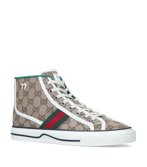 gucci beige sneakers high top|exclusive Gucci sneakers.